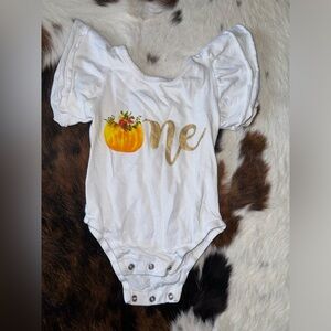 Pumpkin One Birthday Onesie